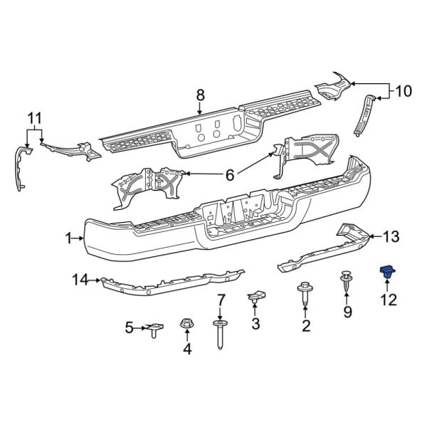 Ram OE 68309767AA - Bumper Step Pad Clip