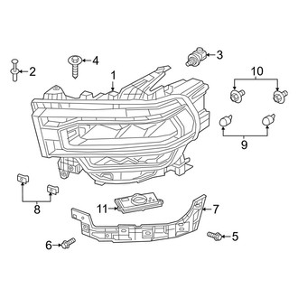 Ram OE - Front Lamps - Headlamp Components (LED, W/O Adaptive Lighting), (Regular Cab / Crew Cab / Mega Cab)