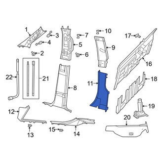 Ram OE - Left Lower Body C-Pillar Trim Panel
