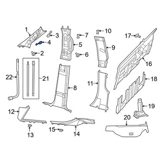Ram OE - Right Upper Body A-Pillar Trim Panel Plug