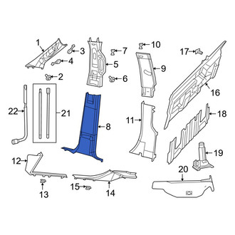 Ram OE - Left Upper Door Pillar Post Trim Set