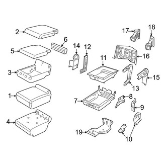 Ram OE - Seats & Tracks - Front Seat Components (Center Seat, Components Lower Components)