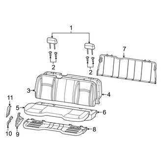Ram OE - Seats & Tracks - Rear Seat Components (Bench Seat), (Regular Cab / Crew Cab / Mega Cab)