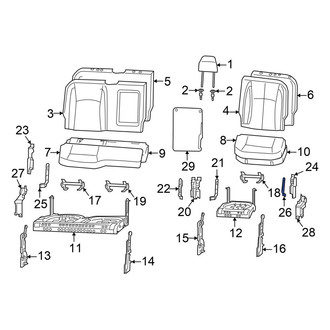 Ram OE - Rear Left Lower Outer Seat Frame Trim Panel