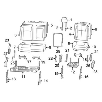 Ram OE - Seats & Tracks - Rear Seat Components (Split Bench Seat), (Regular Cab / Crew Cab / Mega Cab)