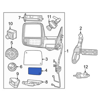 Ram OE - Front Left Lower Door Mirror Glass