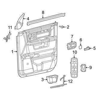 Ram OE - Front Door - Interior Trim (Regular Cab), (Big Horn / Lone Star / Tradesman Regular Cab)