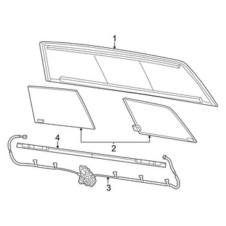 Ram OE - Back Glass - Glass (Sliding Glass), (Regular Cab / Crew Cab / Mega Cab)
