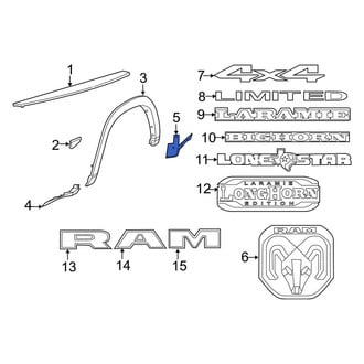 Ram OE - Rear Right Rearward Side Body Trim Protector