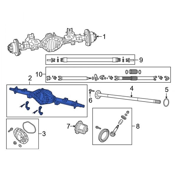 Ram OE 68460136AA Rear Differential Housing