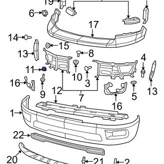 Ram OE - Front Bumper Face Bar Nut