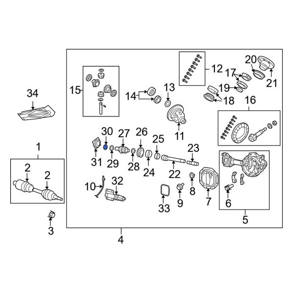 Ram OE 52069710AB Axle Shaft Lock CClip