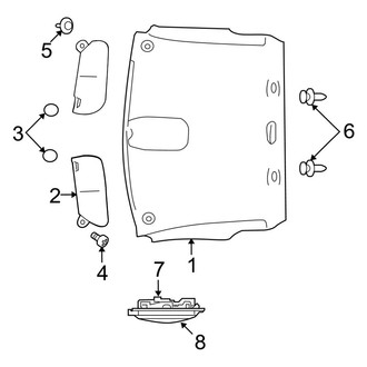 Ram OE - Cab - Interior Trim (Headliner & Components), (1500 Big Horn / Express / Laramie / Laramie Longhorn / Outdoorsman / SLT / Sport / ST / Tradesman Crew Cab)