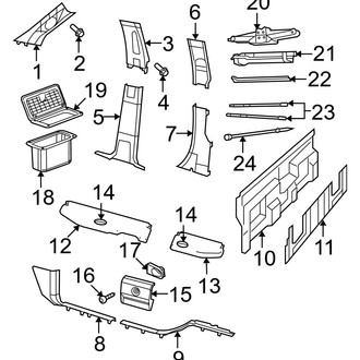 Ram OE - Cab - Interior Trim (Pillars & Floor), (1500 Big Horn / Express / Laramie / Laramie Longhorn / Outdoorsman / SLT / Sport / ST / Tradesman Crew Cab)