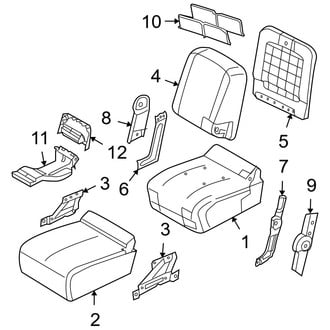 Ram OE - Seats & Tracks - Front Seat Components (Split Bench, 20% Seat, W/O Lwr Storage), (1500)