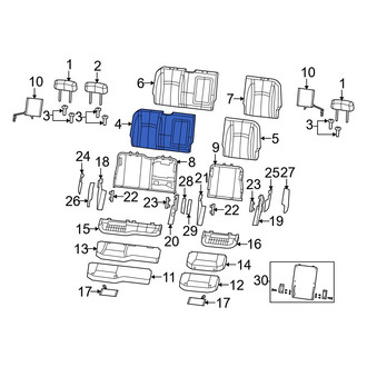 Ram OE - Rear Right Seat Back Cushion Cover