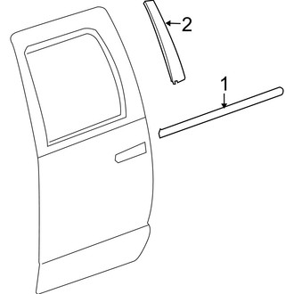 Ram OE - Rear Door - Exterior Trim (Big Horn / Express / Laramie / Outdoorsman / SLT / Sport / ST / Tradesman Quad Cab)