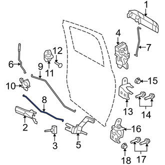 Ram OE - Rear Left Door Lock Operating Rod