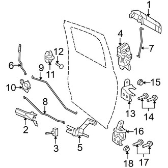Ram OE - Rear Door - Lock & Hardware (1500 Big Horn / Express / Laramie / Laramie Longhorn / Outdoorsman / SLT / Sport / ST / Tradesman Crew Cab)