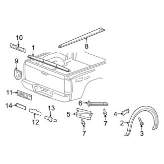 Ram OE - Pick Up Box - Exterior Trim (8' Bed), (1500)