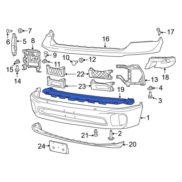 Bumper Cover Support Rail