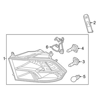 Ram OE - Front Lamps - Headlamp Components (Quad Beam), (1500)