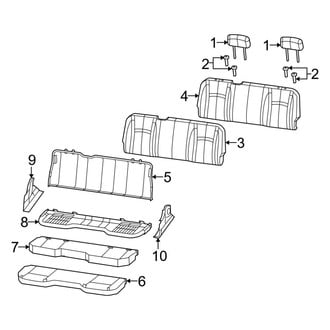 Ram OE - Seats & Tracks - Rear Seat Components (Bench Seat), (1500 Regular Cab / Quad Cab / Crew Cab)