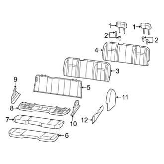 Ram OE - Seats & Tracks - Rear Seat Components (Bench Seat), (1500 Regular Cab / Quad Cab / Crew Cab)