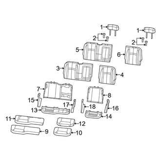 Ram OE - Seats & Tracks - Rear Seat Components (Split Bench Seat), (1500 Regular Cab / Quad Cab / Crew Cab)