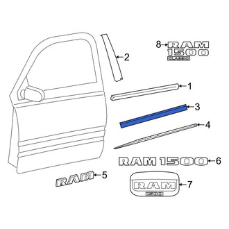 Ram OE - Front Left Lower Door Molding