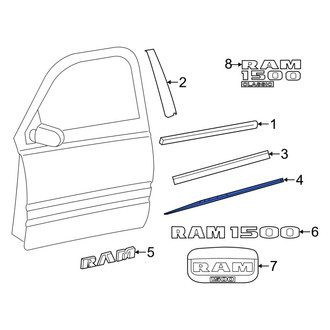 Ram OE - Front Left Door Molding