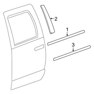 Ram OE - Rear Door - Exterior Trim (1500 Regular Cab / Quad Cab / Crew Cab)