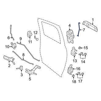 Ram OE - Rear Left Outer Door Lock Operating Rod