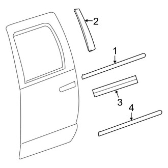 Ram OE - Rear Door - Exterior Trim (1500 Regular Cab / Quad Cab / Crew Cab)