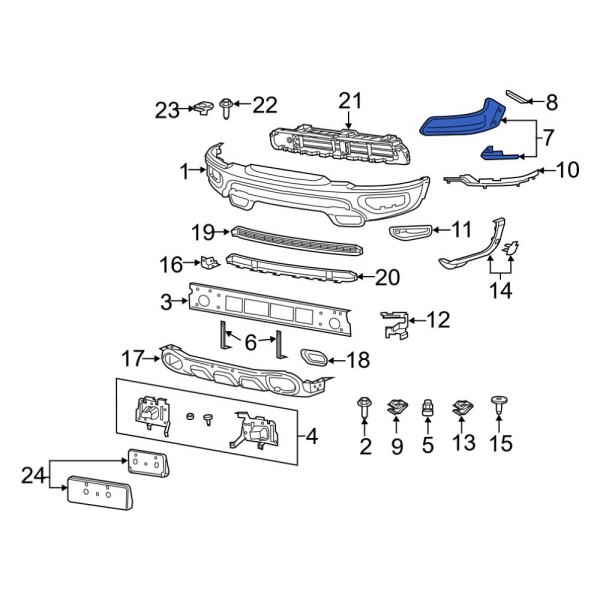 Bumper Cover Spacer Panel