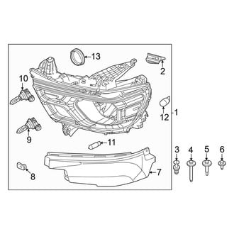 Ram OE - Front Lamps - Headlamp Components (Halogen), (Big Horn / HFE / Lone Star / Special Service / Tradesman)