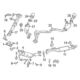 Ram OE - Exhaust System - Exhaust Components (Dual Exhaust), (3.0L)