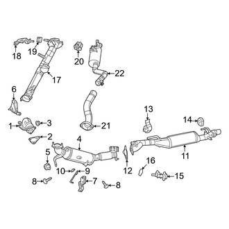Ram OE - Exhaust System - Exhaust Components (Single Exhaust), (3.0L)