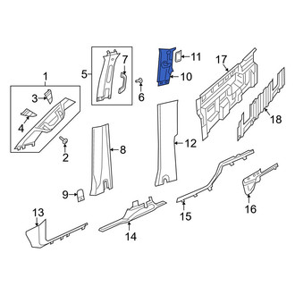 Ram OE - Left Upper Body C-Pillar Trim Panel