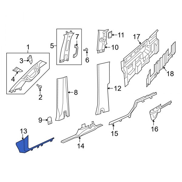 Ram OE 6BM76TX7AC Right Kick Panel Trim