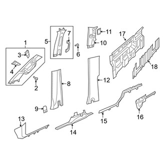 Ram OE - Cab - Interior Trim (Pillars & Floor), (Big Horn / Laramie / Laramie Longhorn / Limited / Lone Star / Rebel / Special Service / Tradesman Crew Cab)