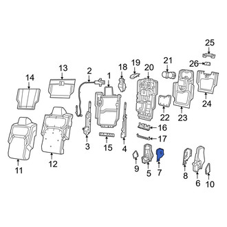Ram OE - Front Center Right Seat Back Recliner Adjustment Mechanism Cover