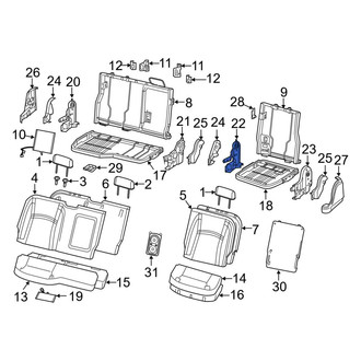 Ram OE - Rear Left Inner Seat Back Recliner