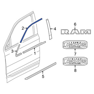 Ram OE - Front Right Upper Door Reveal Molding