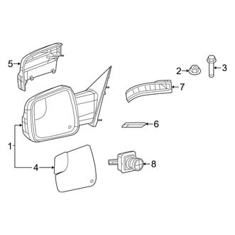 Ram OE - Front Door - Outside Mirrors (W/O Blind Spot, W/O Towing Mirrors)