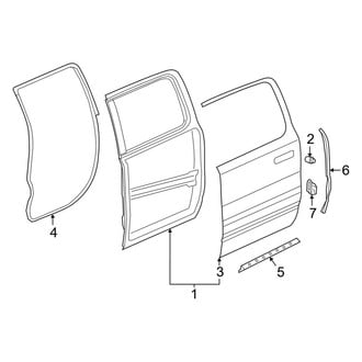 Ram OE - Rear Door - Door & Components (Big Horn / HFE / Laramie / Lone Star / Rebel / Tradesman Quad Cab)