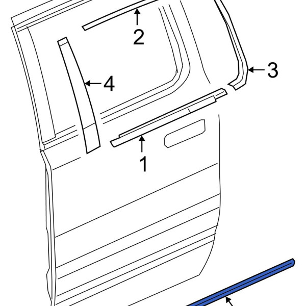 Ram OE 5ZH26SZ0AB - Rear Right Door Molding