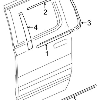 Ram OE - Rear Door - Exterior Trim (Big Horn / HFE / Laramie / Lone Star / Rebel / Tradesman Quad Cab)