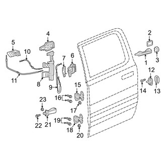 Ram OE - Rear Door - Lock & Hardware (Big Horn / HFE / Laramie / Lone Star / Rebel / Tradesman Quad Cab)