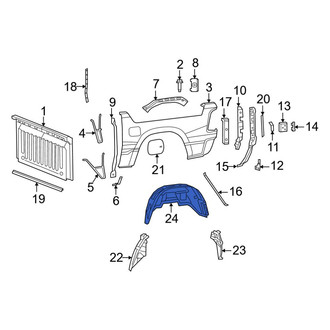 Ram OE - Rear Center Left Quarter Panel Splash Shield